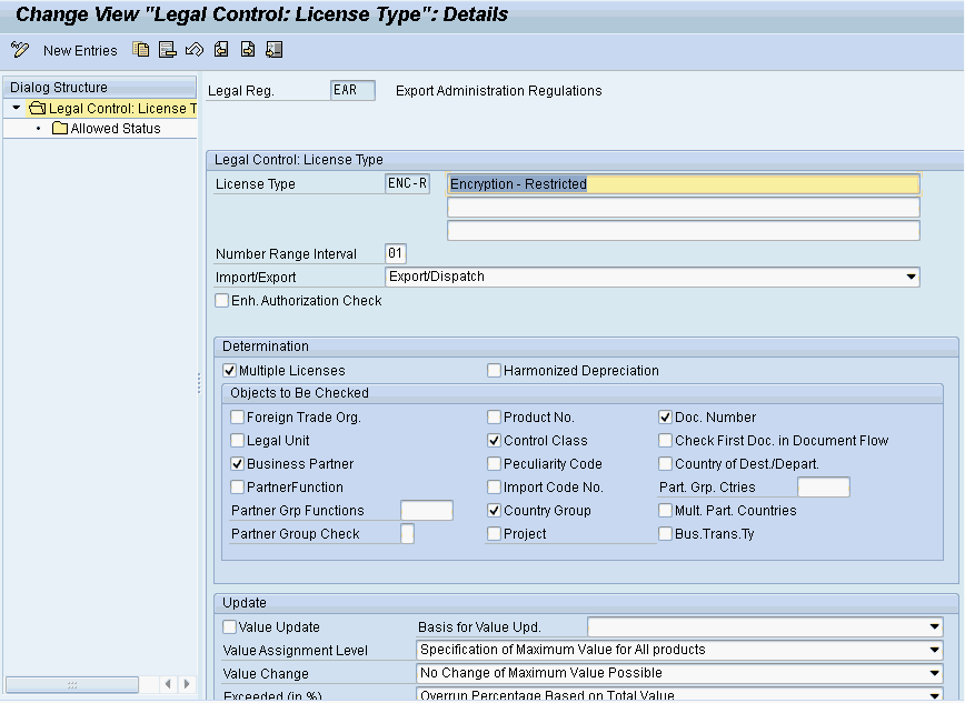 Practical Guide to SAP GTS Part 1: SPL Screening and Compliance Management - Define licence type