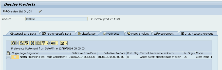 Practical Guide to SAP GTS Part 2: Preference and Customs Management - Product Screen