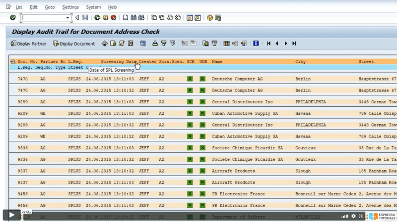 Practical Guide to SAP GTS: SPL Audit Trail Reporting - Documents layout