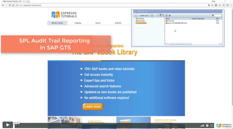 Practical Guide to SAP GTS: SPL Audit Trail Reporting - Video