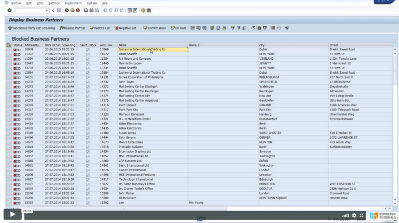 Practical Guide to SAP GTS: SPL Audit Trail Reporting - Partner list