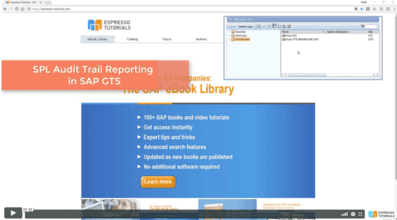 Practical Guide to SAP GTS: SPL Audit Trail Reporting - Video